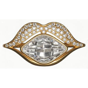 Kissy Kiss Women’s gold plated Swarovski crystal ring for women size 6